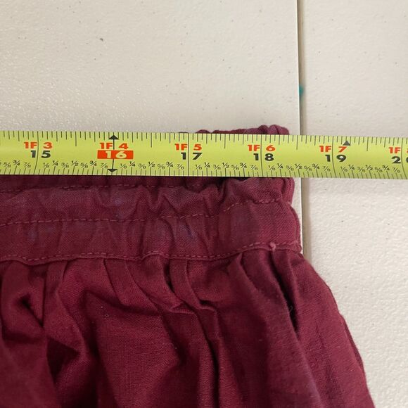 Women's One Size Maroon Embroidered Art To Wear Midi Drawstring Artsy Colorful - Picture 12 of 12